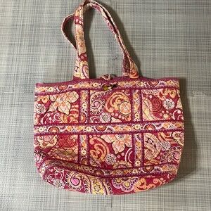 Vera Bradley Paisley Raspberry Fizz Pink Toggle Purse Shoulder Tote